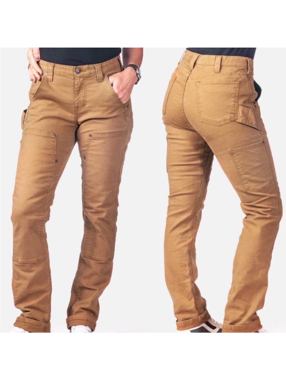 Long 32” Dovetail Leg Utility Pants in Tan